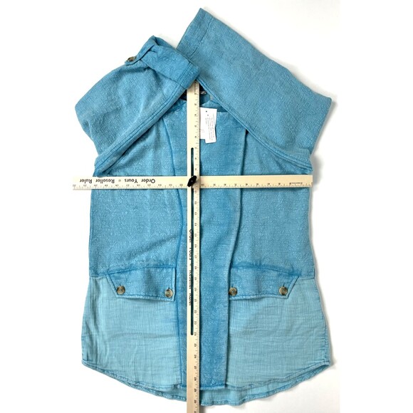 NWT Soft Surroundings Urban Escape Topper Jacket Blue Pockets Women Size M (A6) - Picture 7 of 9